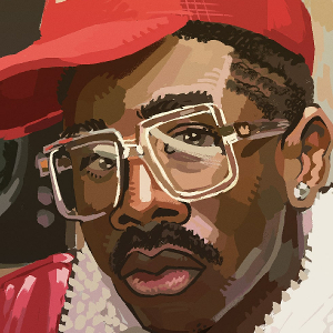 A portrait study of Tyler, the Creator.
